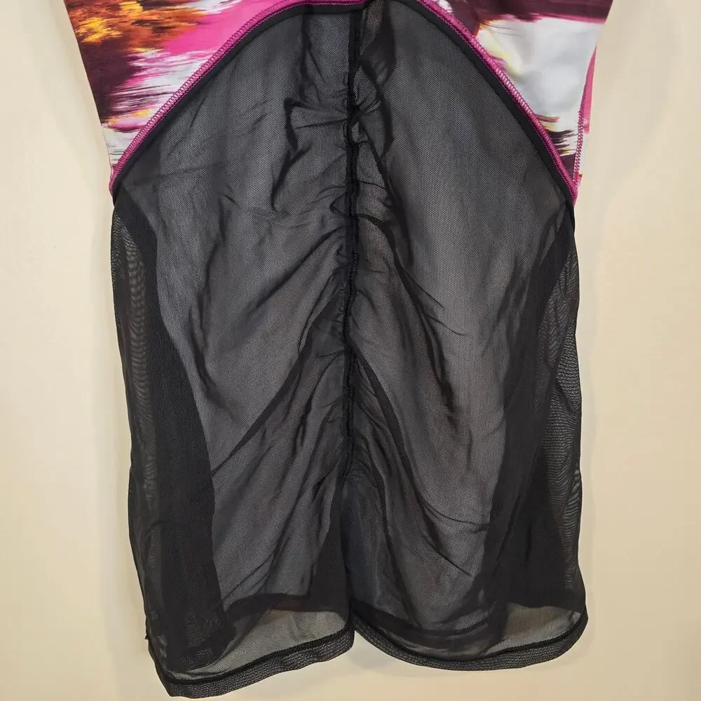 Women's Lululemon Black Pink Mesh Back Athletic Racerback Tank Top | Size 2
